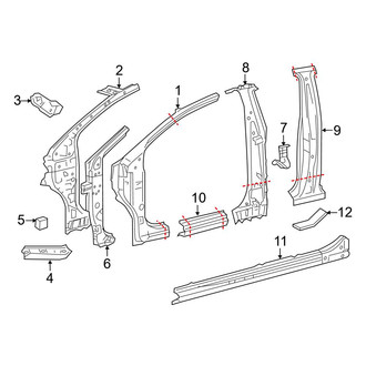 Toyota OE - Pillars, Rocker & Floor - Hinge Pillar (L / LE 2 Doors)