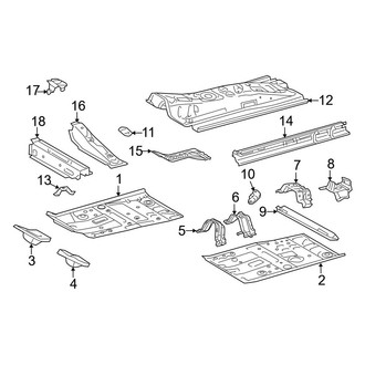 Toyota OE - Pillars, Rocker & Floor - Floor & Rails (L / LE 2 Doors)