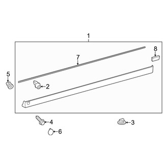 Toyota OE - Pillars, Rocker & Floor - Exterior Trim (Japan Built), (LE 2 Doors)