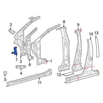 Toyota OE - Left Body A-Pillar Reinforcement Anchor Plate
