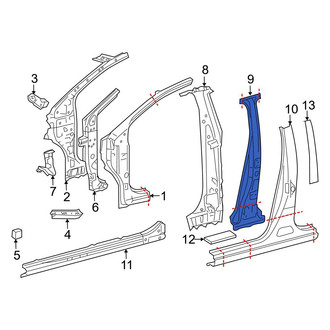 Toyota OE - Left Center Body B-Pillar Reinforcement