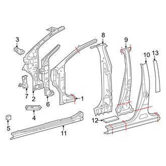 Toyota OE - Pillars, Rocker & Floor - Center Pillar & Rocker (L / LE / SE 4 Doors)