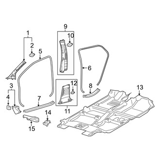 Toyota OE - Pillars, Rocker & Floor - Interior Trim (L / LE / SE 4 Doors)
