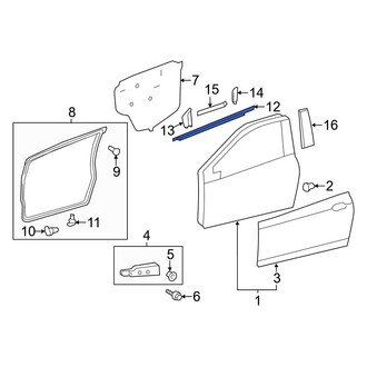 Toyota OE - Front Left Door Belt Molding