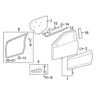 Toyota OE - Front Door - Exterior Trim (L / LE 2 Doors)