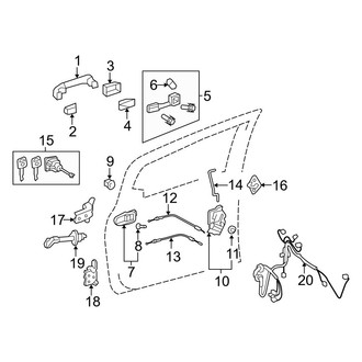 Toyota OE - Front Door - Lock & Hardware (L / LE 2 Doors)