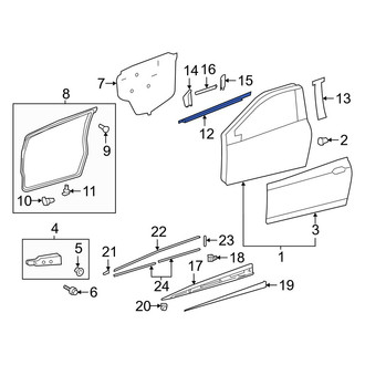 Toyota OE - Front Left Door Belt Molding