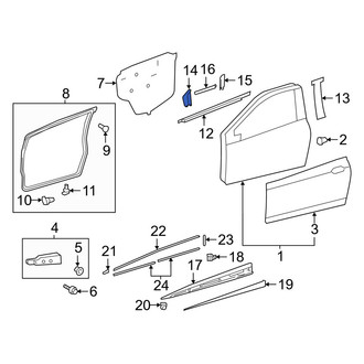 Toyota OE - Front Left Forward Door Reveal Molding