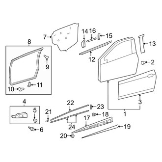Toyota OE - Front Door - Exterior Trim (L / LE / SE 4 Doors)