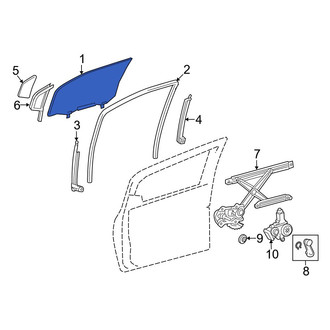 Toyota OE - Rear Left Door Glass
