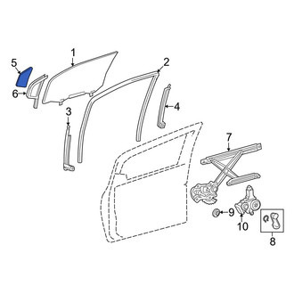 Toyota OE - Front Left Vent Window Assembly