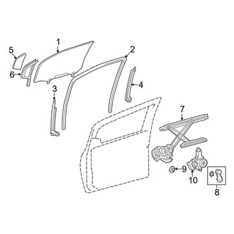 Toyota OE - Front Door - Glass & Hardware (L / LE / SE 4 Doors)