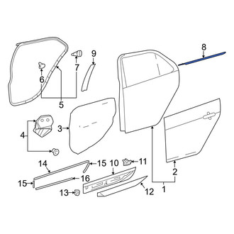 Toyota OE - Front Left Door Belt Molding