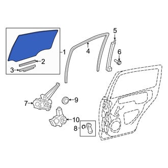 Toyota OE - Front Left Door Glass