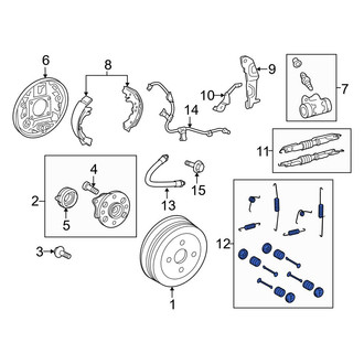 Toyota OE - Rear Drum Brake Hardware Kit
