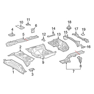 Toyota OE - Rear Body & Floor - Floor & Rails
