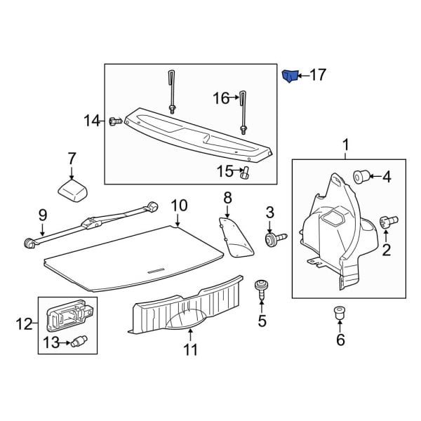 Toyota OE 6438152010 - Package Tray Clip