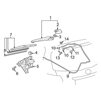 Toyota OE - Lift Gate - Wiper & Washer Components