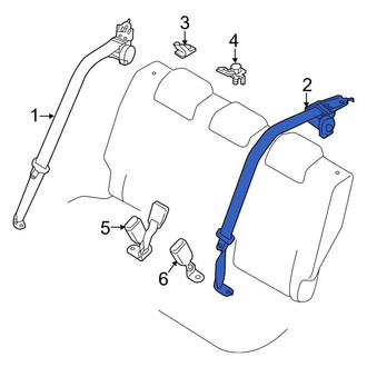 Toyota OE - Rear Center Seat Belt Lap and Shoulder Belt