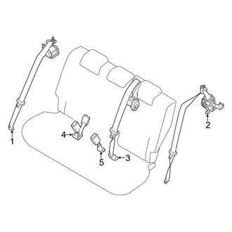 Toyota OE - Restraint Systems - Rear Seat Belts (LE / XLE Hatchback)
