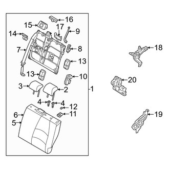 Toyota OE - Seats & Tracks - Rear Seat Components (Seat Back, 60% Side), (LE / XLE Hatchback)