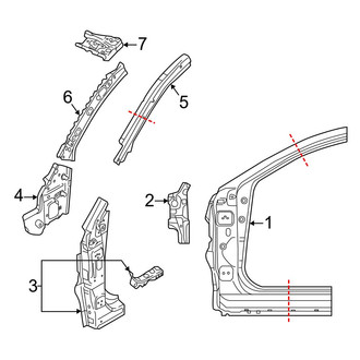 Toyota OE - Pillars, Rocker & Floor - Hinge Pillar (LE / XLE Hatchback)