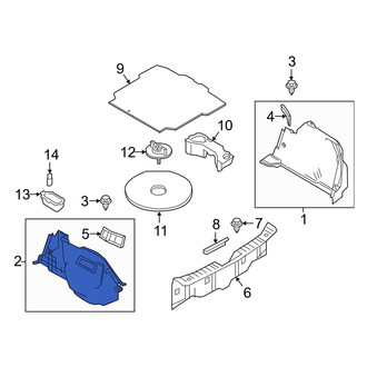 Toyota OE - Rear Left Trunk Trim Panel