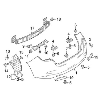 Toyota OE - Rear Bumper - Bumper & Components (L / LE / XLE Sedan)