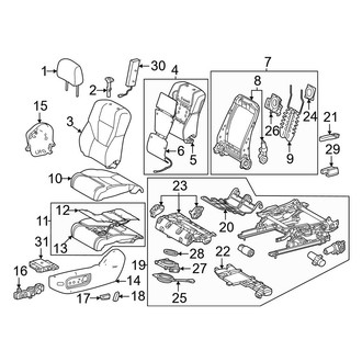 Toyota OE - Seats & Tracks - Driver Seat Components