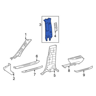 Toyota OE - Left Lower Door Pillar Post Trim Set