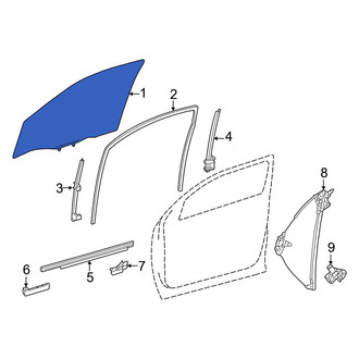 Toyota OE - Rear Right Door Glass