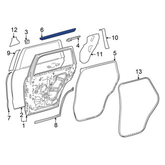 Toyota OE - Rear Left Door Window Belt Weatherstrip