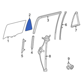Toyota OE - Rear Left Vent Window Assembly
