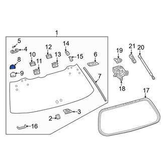 Toyota OE - Rear Back Glass Bracket