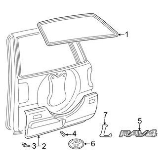 Toyota OE - Back Door - Exterior Trim (Gas)