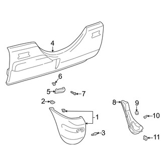 Toyota OE - Rear Bumper - Bumper & Components (Standard Bumper), (Gas)