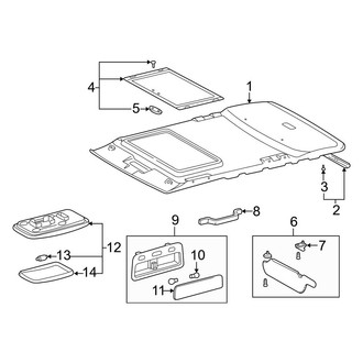 Toyota OE - Roof - Interior Trim (With Sunroof), (4 Doors)