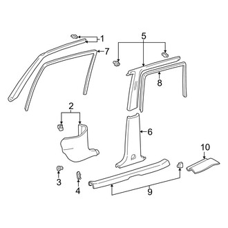 Toyota OE - Pillars, Rocker & Floor - Interior Trim (4 Doors Gas)