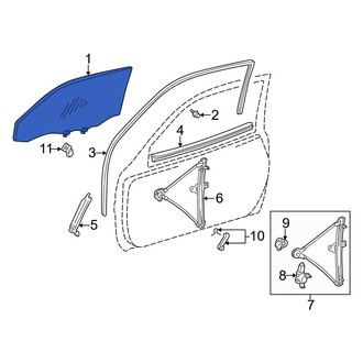 Toyota OE - Center Left Door Glass