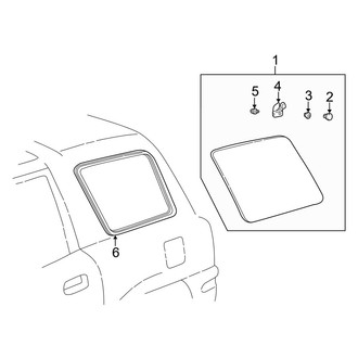 Toyota OE - Quarter Panel - Glass (Hardtop), (2 Doors)