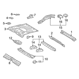 Toyota OE - Rear Body & Floor - Floor & Rails (2 Doors Gas)
