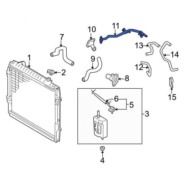 Toyota OE 1626875030 - Engine Coolant Bypass Pipe