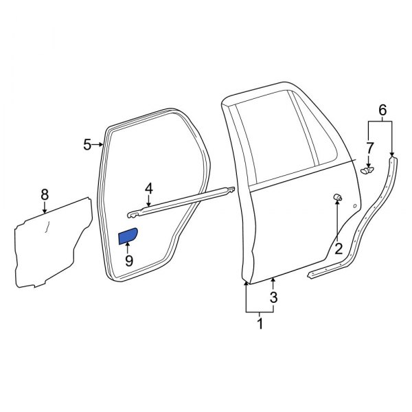 Toyota OE 7576735010 Rear Side Body Trim Protector