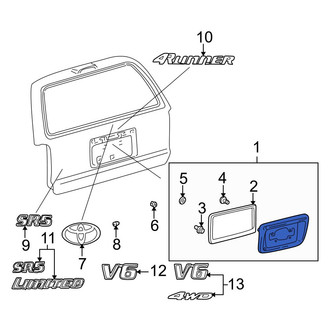 Toyota OE - Rear License Plate Light Panel