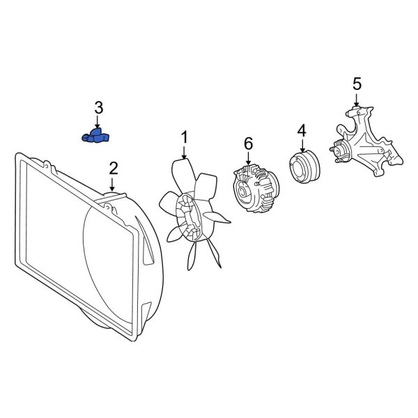 Engine Cooling Fan Shroud Clip