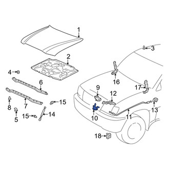Toyota OE - Front Hood Safety Catch