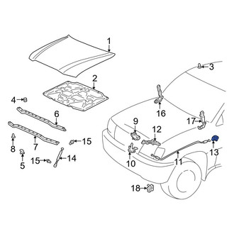 Toyota OE - Front Hood Release Handle