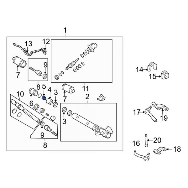 Toyota OE 4551760010 Right Rack and Pinion Mount Bushing
