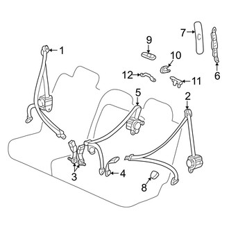 Toyota OE - Restraint Systems - Rear Seat Belts (2nd Row Seat)