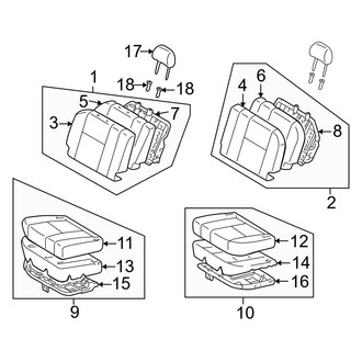 Toyota OE - Seats & Tracks - Rear Seat Components (3rd Row Seat)
